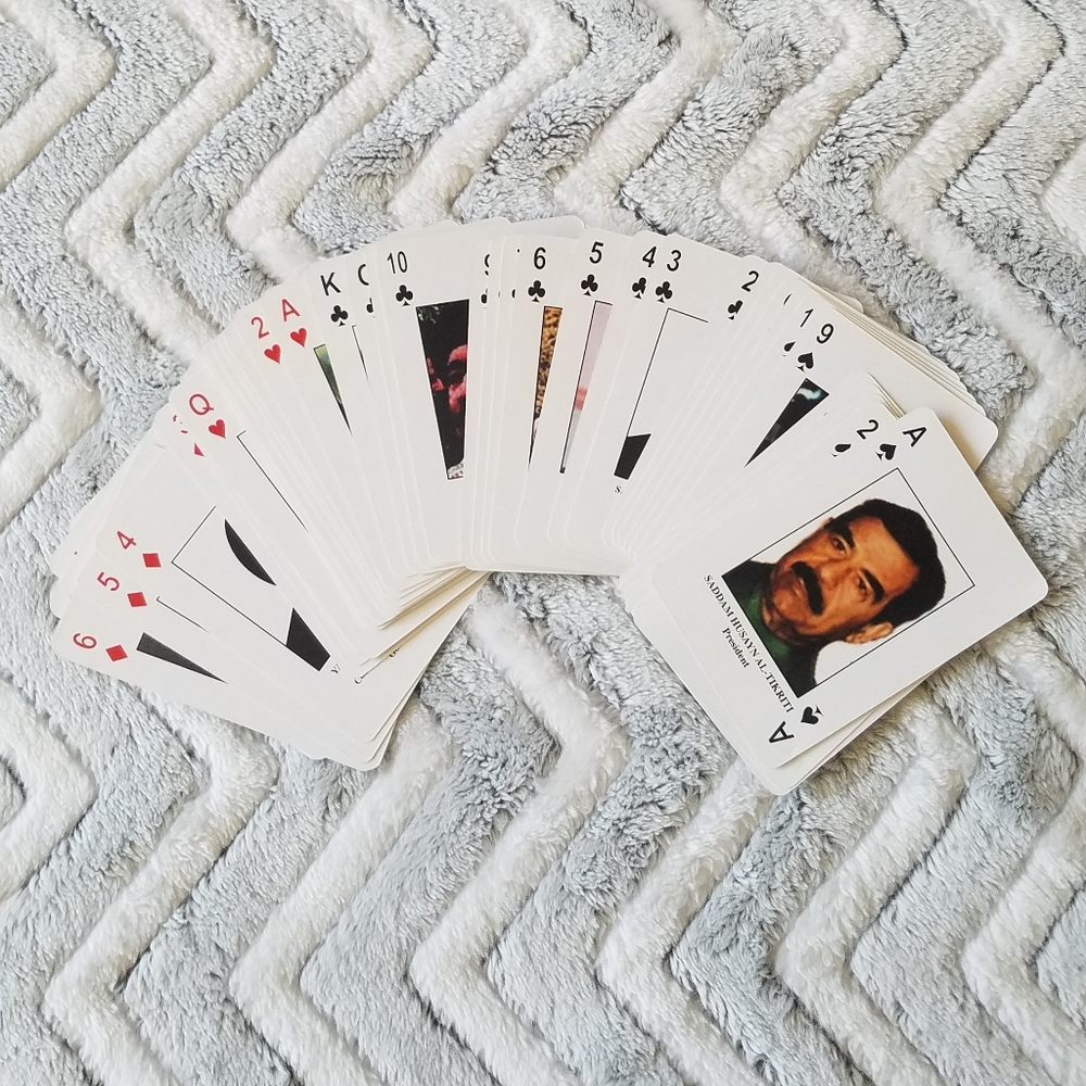 Iraqi Most Wanted: SADDAM HUSSEIN - Playing Cards by Unknown
